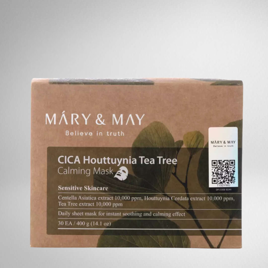 Καταπραϋντικές Μάσκες Mary&May Σιντελα και Δέντρο Τσαγιού με 30τμχ.