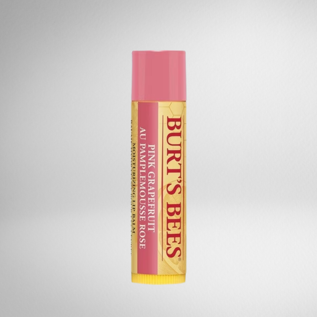 Burt's Bees 100% Natural Lip Balm in Pink Grapefruit front label