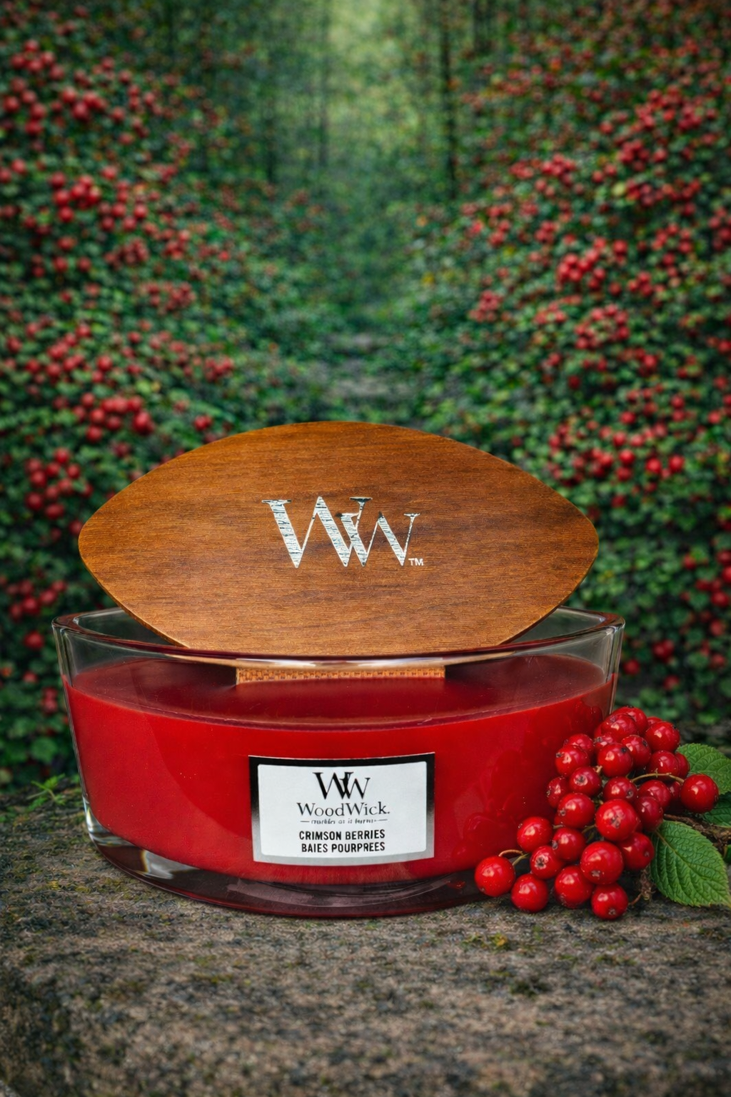 WoodWick Crimpson Berries Baies Pourpres 453,6gr.