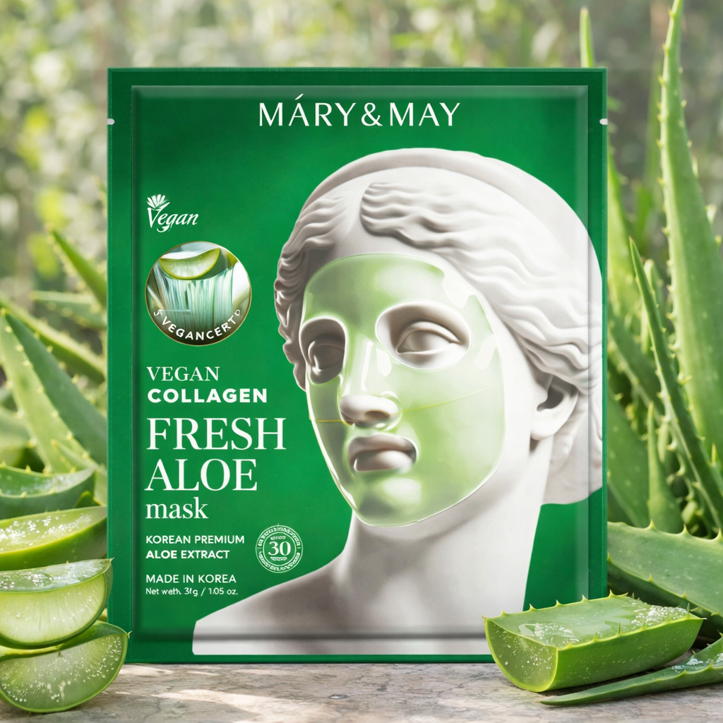 Mary & May Vegan Collagen Fresh Aloe Sheet Mask 30g