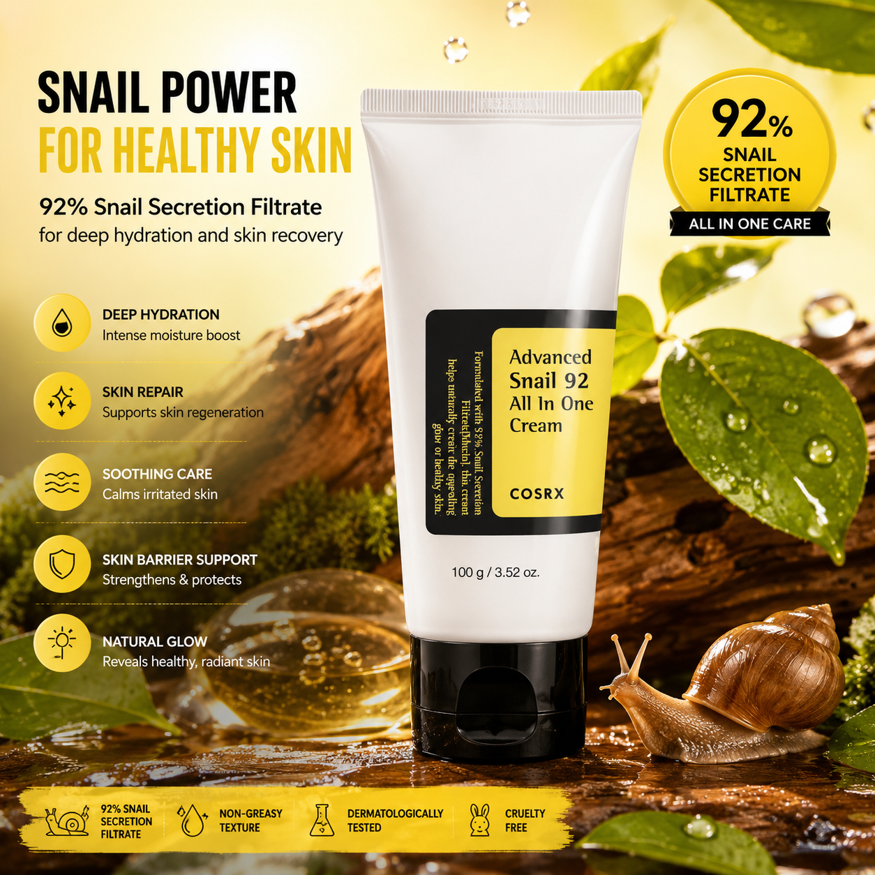 COSRX Advanced Snail 92 All in One Cream Tube 100g