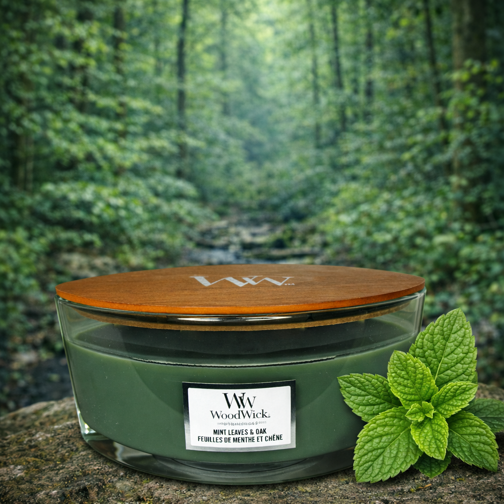WoodWick Mint Leaves & Oak 453,6gr.